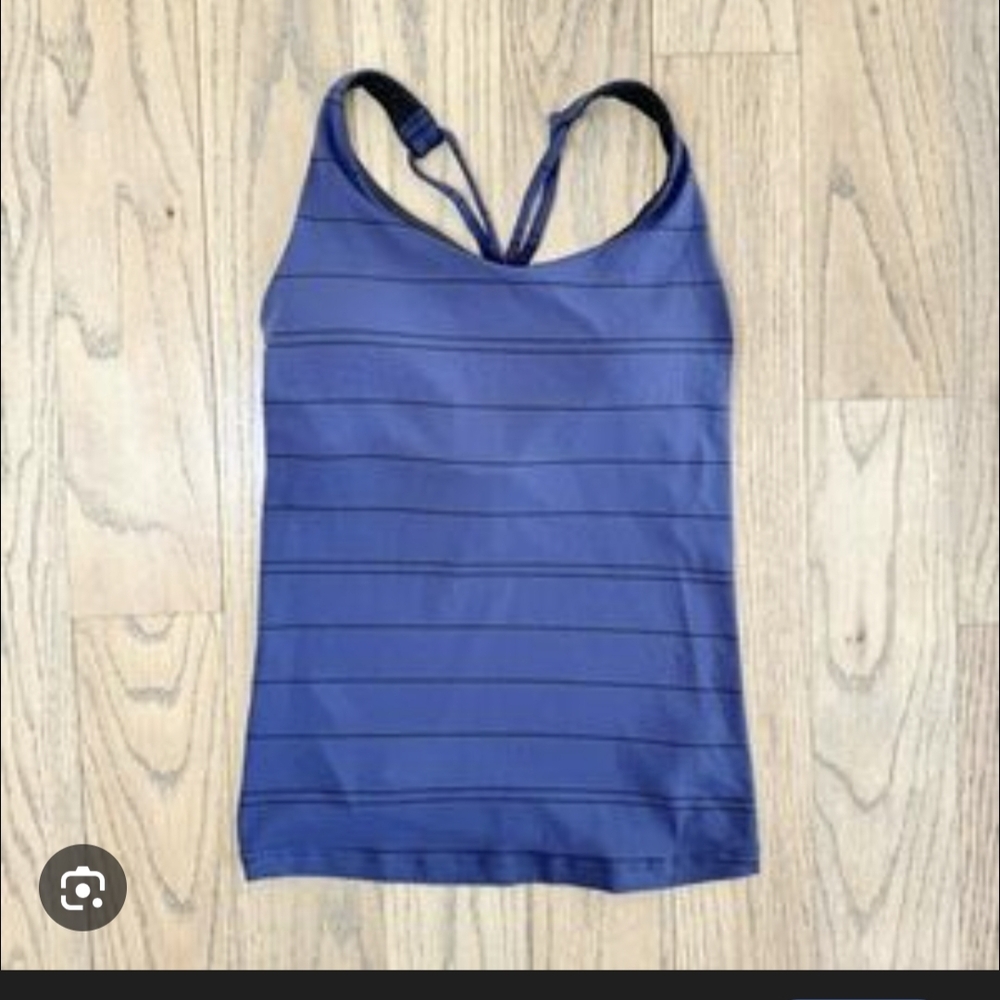 Blue Striped Racerback Tank Top